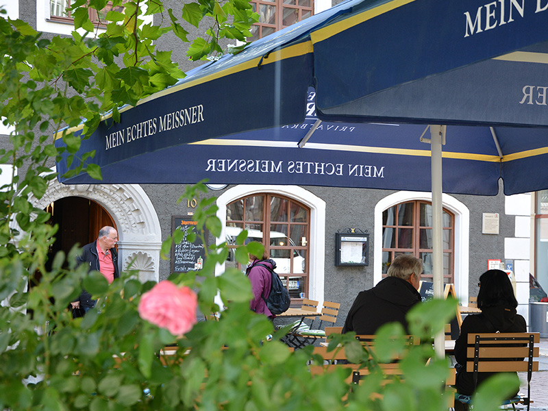 Der Biergarten der Kleinmarktschänke Meißen – im Herzen der Altstadt von Meißen